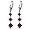 Image 1 : 14K W. GOLD 2.29ct GARNETS LEVERBACK EARRING