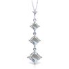 Image 1 : 14K WG 1.15ct SQAURE SHAPE AQUAMARINES NECKLACE