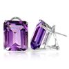 Image 1 : 14K WG 13.00ct AMETHYST FRENCH CLIPS EARRING
