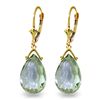 Image 1 : 10.20ct Green Amethyst Teardrop Earrings in 14k YG