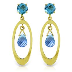 14K Y. GOLD 1.40ct BLUE TOPAZ CHANDELIERS EARRING