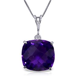 3.60ct Checkerboard cut Amethyst Necklace in 14k WG