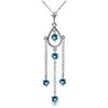 Image 1 : 14k White Gold 1.50ct Blue Topaz Necklace