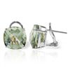 Image 1 : 7.20ct Green Amethyst French Clip Earrings in 14k WG