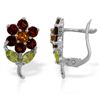 Image 1 : 14k Solid Gold Citrine, Peridot & Garnet Earrings