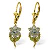 Image 1 : 14k Solid Gold Aquamarine & Peridot Earrings