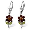 Image 1 : 14k Solid Gold Citrine, Peridot & Garnet Earrings