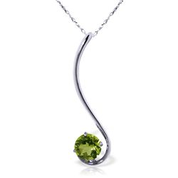 14k White Gold 0.55ct Peridot Necklace