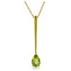 Image 1 : 14k Solid Gold 0.65ct Peridot Necklace