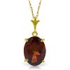 Image 1 : 14k Solid Gold 3.12ct Oval Garnet Necklace