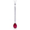 Image 1 : 14k WHITE GOLD 1.75ct Ruby Necklace with Diamonds