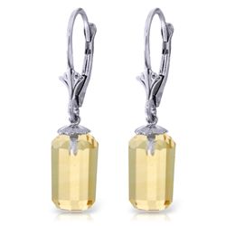 14k Solid Gold 9.0ct Citrine Bullet Cut Earrings
