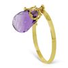 Image 1 : 14k Solid Gold 3.0ct Dangle Amethyst Ring
