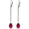 Image 1 : 14k Solid Gold 3.50ct Ruby & Diamond Earrings