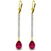 Image 1 : 14k Solid Gold 3.50ct Ruby & Diamond Earrings