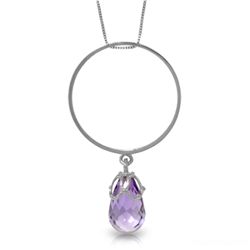 14K White Gold 3.00ct Briolette Amethyst Necklace