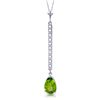 Image 1 : 14k Solid Gold 1.75ct Peridot & Diamonds Necklace