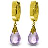 Image 1 : 14k Solid Gold 6.0ct Amethyst Dangle Earrings