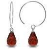 Image 1 : 14k Solid Gold 1.35ct Garnet Fish Hook Earrings