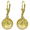 Image 1 : 14k YG 10.60ct Citrine Earrings with bezel set Diamonds