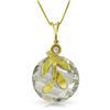 Image 1 : 14k Solid Gold 5.30ct Green Amethyst & Diamond Necklace