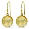 Image 1 : 14K YG 12.00ct ROUND CITRINE FISH HOOK EARRING