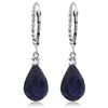 Image 1 : 14K DIAMOND & 17.60ct SAPPHIRE LEVERBACK EARRING