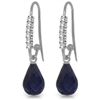Image 1 : 14K DIAMOND & 17.60ct SAPPHIRE FISH HOOK EARRING