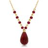 Image 1 : 14.80ct & 1.0ct Ruby Stationed Necklace in 14k YG
