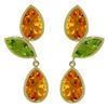 Image 1 : 14k Yellow Gold Citrine and Peridot Earrings