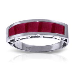 14K White Gold 2.50ct Sqaure Ruby Ring