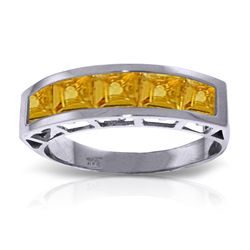14K White Gold 2.25ct Square Citrine Ring