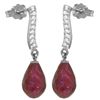 Image 1 : 14k 6.60ct Ruby with Diamond Earrings