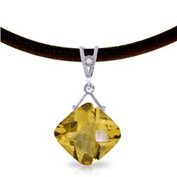 14K White Gold 8.75ct Citrine & Diamond Necklace