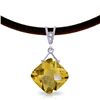 Image 1 : 14K White Gold 8.75ct Citrine & Diamond Necklace