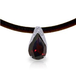 14K White Gold 6.0ct Garnet & Diamond Necklace