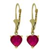 Image 1 : Ruby Petite Heart Earrings in 14k Yellow Gold