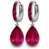 Image 1 : 14K White Gold 10.0ct and 1.3ct Ruby Dangle Earring
