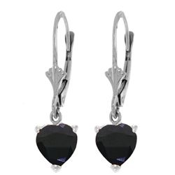 14k 3.10ct Sapphire Heart Dangle Earrings