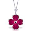 Image 1 : 14k White Gold 3.60ct Ruby Heart Necklace