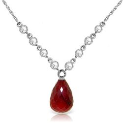 14k WG 14.80ct Ruby & Diamond Necklace