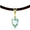 Image 1 : 14K YG DIAMOND & 11.25ct TOPAZ LEATHER NECKLACE