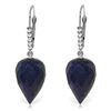 Image 1 : 14K WHITE G. 25.810ct SAPPHIRE & DIAMOND EARRING