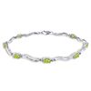 Image 1 : 14K .01ct DIAMONDS & 2.0ct PERIDOTS TENNIS BRACELET