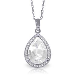 5.61ct 14k White Gold White Topaz Diamond Necklace