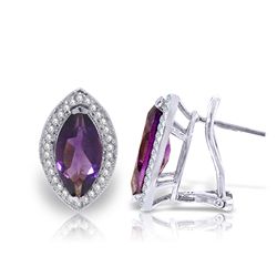 3.6ct 14k White Gold Hayworth Amethyst Diamond Earring