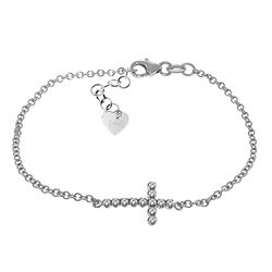 0.18ct round cut Genuine Diamond Bracelet in 14k Gold