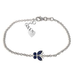 14k White Gold Sapphire Butterfly Bracelet