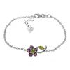 Image 1 : 14K WG 0.63ct AMETHYST & PERIDOT FLOWER BLACELET