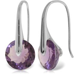 14k WG 11.50ct Amethyst Fish Hook Earrings